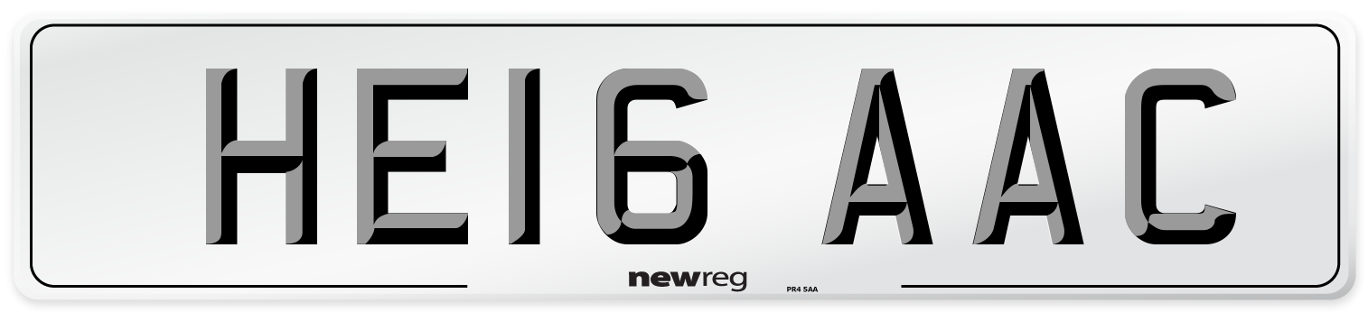 HE16 AAC Number Plate from New Reg
